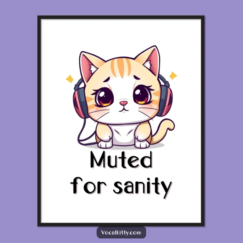 Funny Overwhelmed Cat Speakers Digital Art: Instant Overload of Humor!