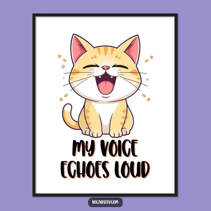 Funny Loud Cat Digital Print: Instant Cartoon Noise Funny Gift