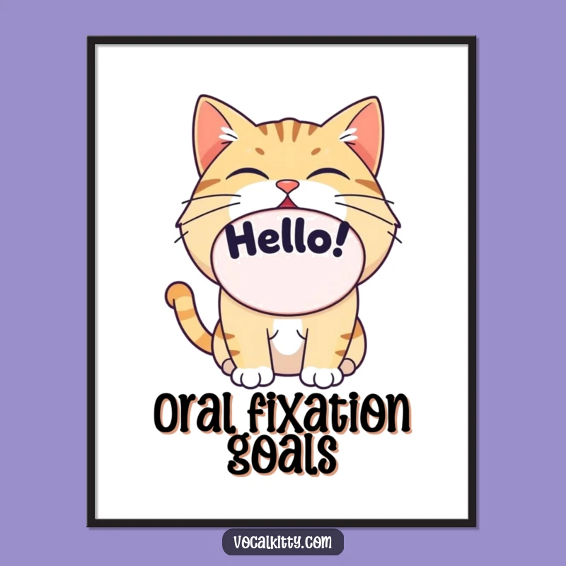 Funny Cat Hello Digital Art: Big Mouth Download