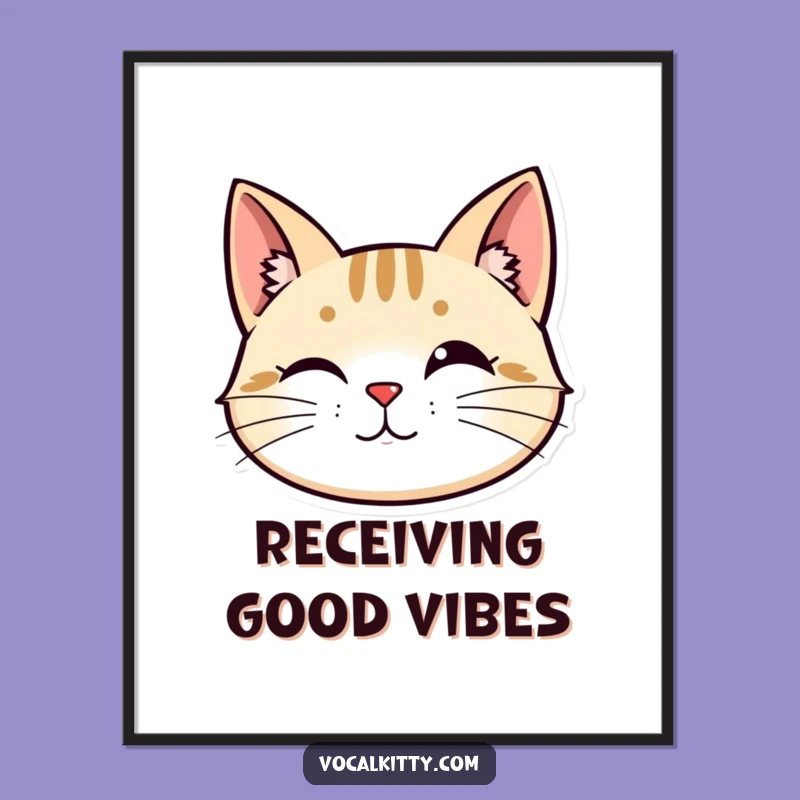 Funny Alert Cat Head Digital Print: Curious Focus Art - Whimsical Funny Gift