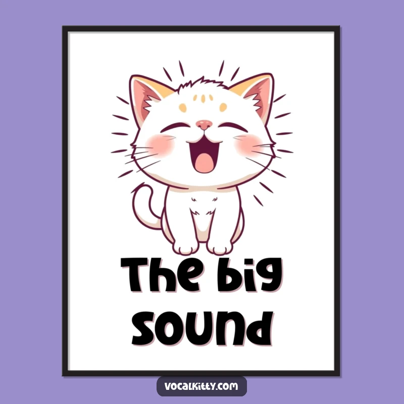Funny Vibrating Cat Digital Print - Noise Reaction Art Gift