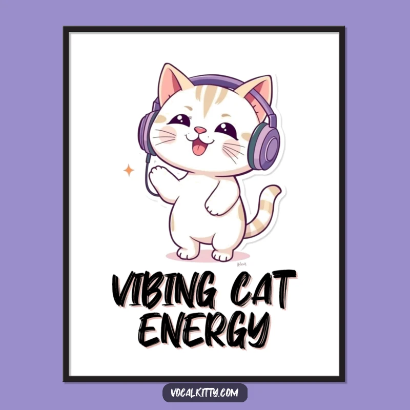 Funny Music Cat Digital Art - DJ Feline Bouncing Printable Gift