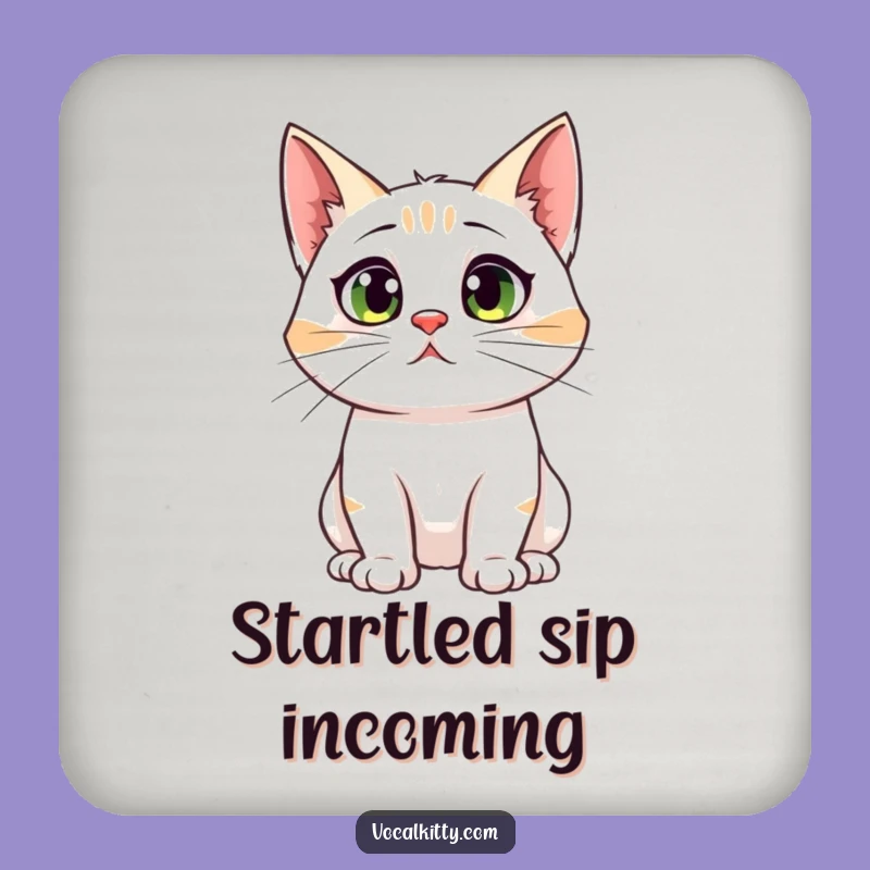 Funny Cat Big Ears Coasters: Protect Surfaces from Startled Spills, Gift