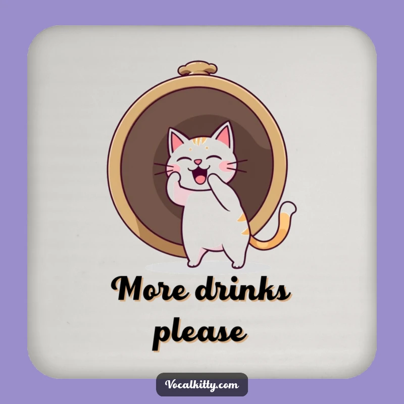 Funny Cat Ringing Bell Coaster: Protect Surfaces with Sound Boom Style
