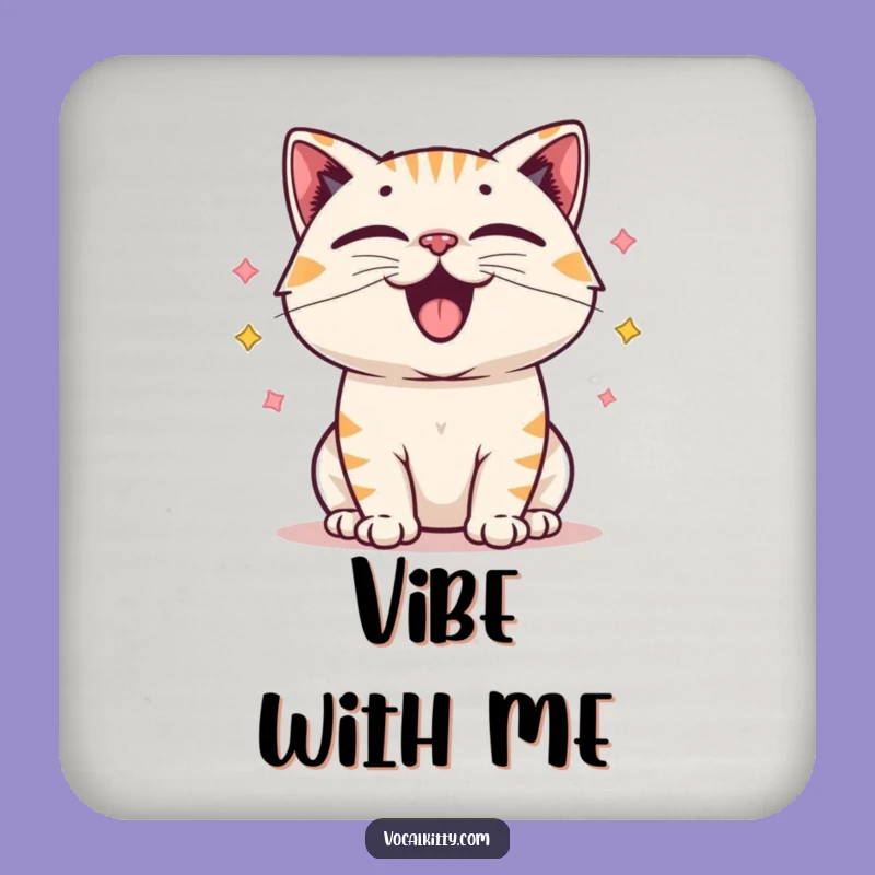 Funny Cat Vocal Cords Coaster: Happy Sound Drink Mat, Perfect Funny Gift