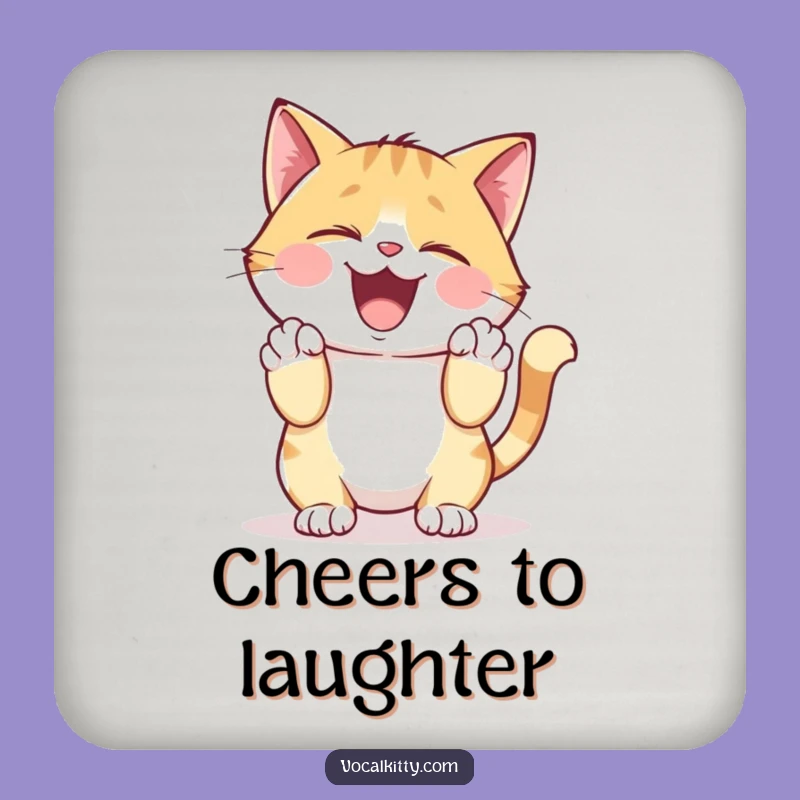 Funny Giggling Cat Coaster: Protect Surfaces with Hilarious Charm!