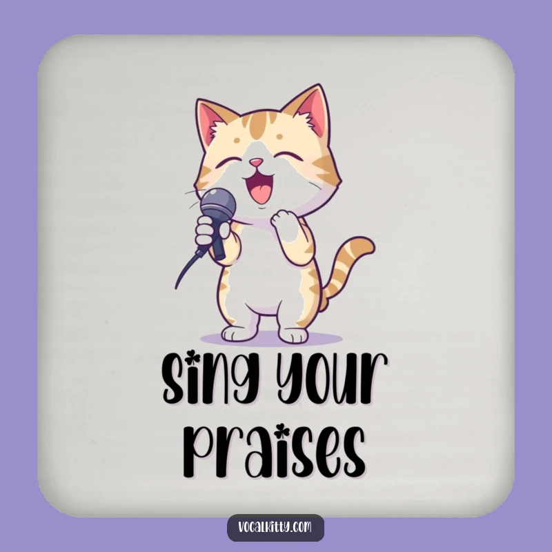 Funny Karaoke Cat Coasters: Protect Surfaces With Musical Style