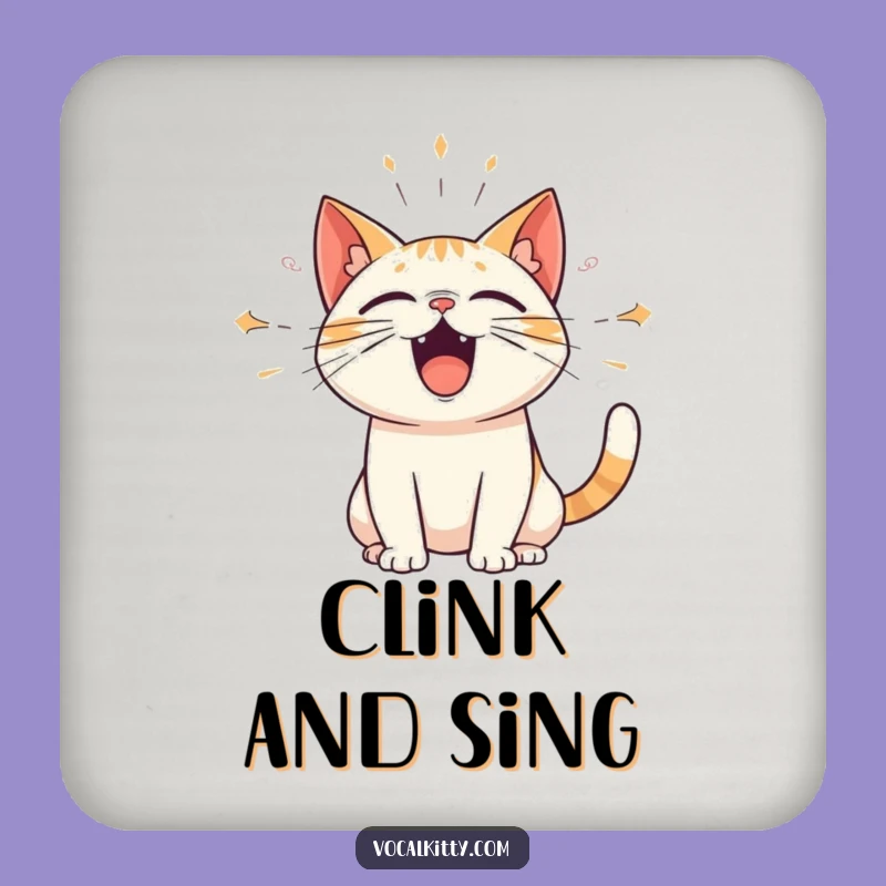 Funny Loud Cat Coaster: Sound Wave Protection - Unique Funny Gift