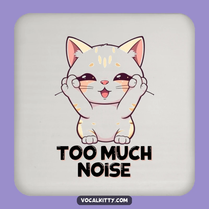 Funny Overwhelmed Cat Coasters - Protect Surfaces from Your Own Vibes, a Quirky Funny Gift