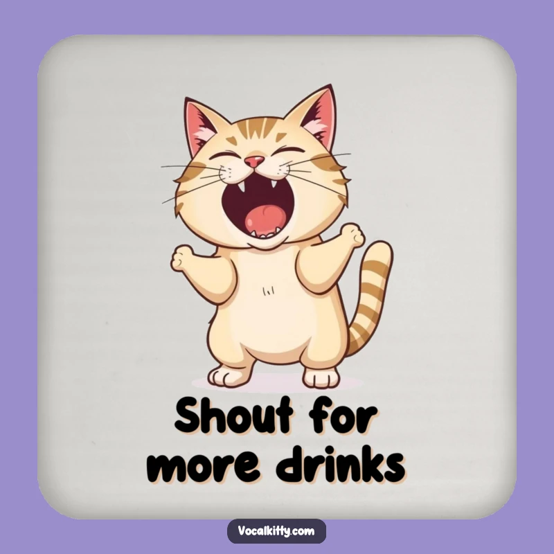 Funny Shouting Cat Coasters: Protect Surfaces With Bold Style