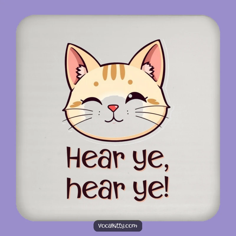 Funny Alert Cat Head Coaster: Protect Surfaces with Focus - Cute Funny Gift
