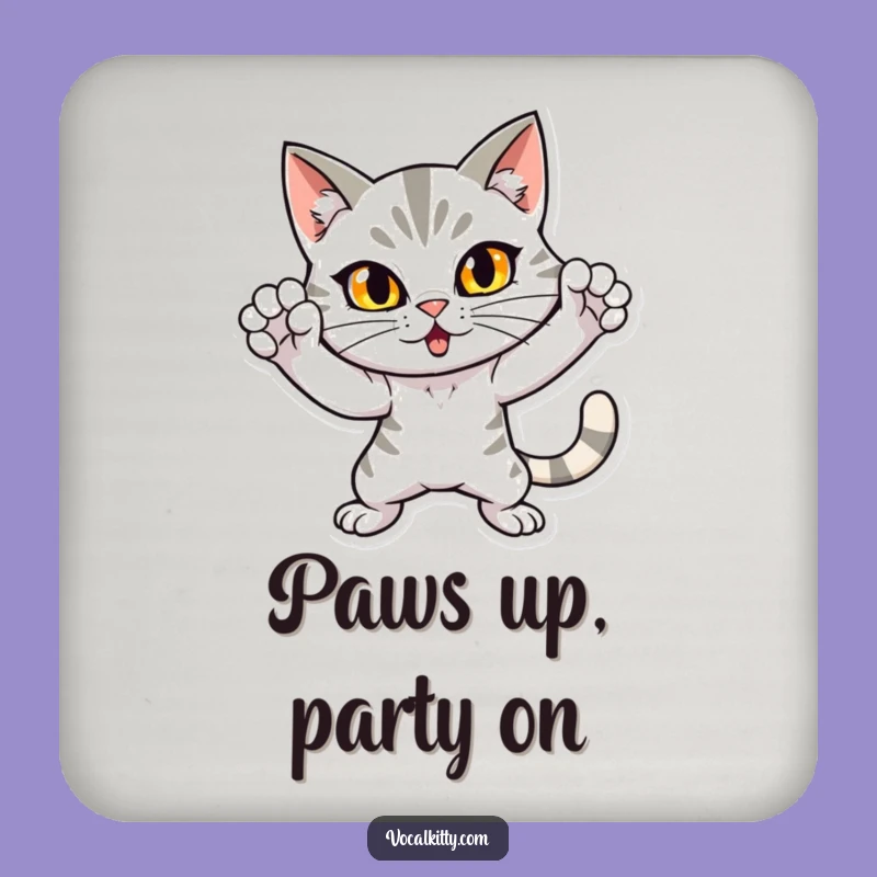 Funny Dramatic Cat Coaster: Protect Surfaces Loudly - Unique Funny Gift