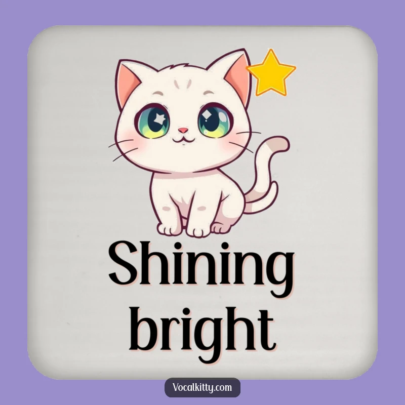 Funny Star Chasing Cat Coaster, Protect Surfaces Magically