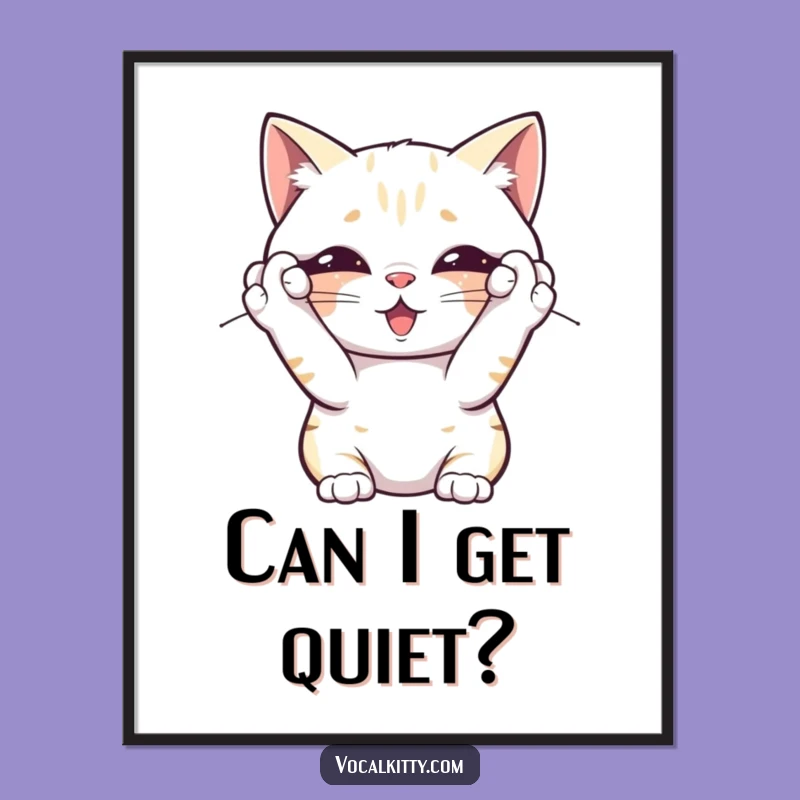 Funny Overwhelmed Cat Poster - Hang Up Your Relatable Feelings, a Humorous Art Gift