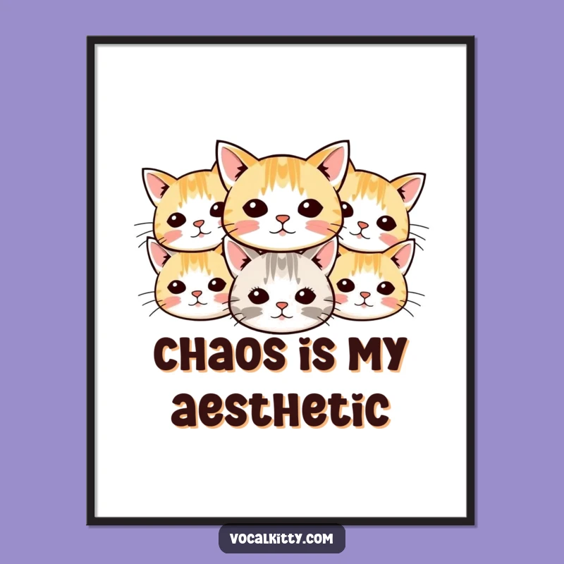 Funny Cat Poster: Whisker Radiance Art, Charming Wall Decor, Great Gift