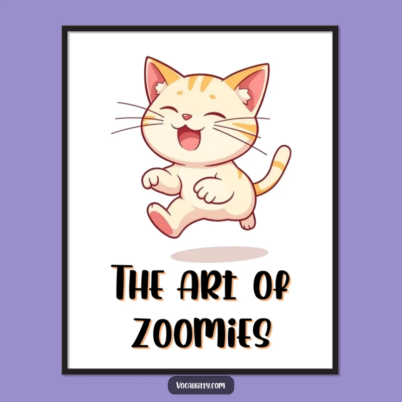 Funny Cat Poster: Whiskers in Motion, Hilarious Art for Your Wall, Gift Idea