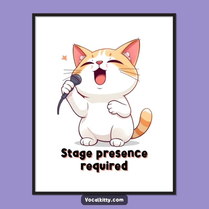 Funny Dramatic Cat Opera Poster: Hilarious Feline Singer Wall Art Gift