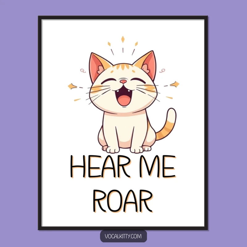 Funny Loud Cat Poster: Sound Wave Art - Unique Funny Gift