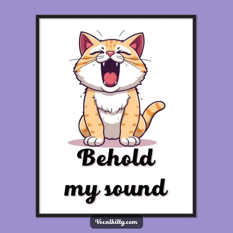 Funny Roaring Cat Poster - Unleash Fierce Feline Art!