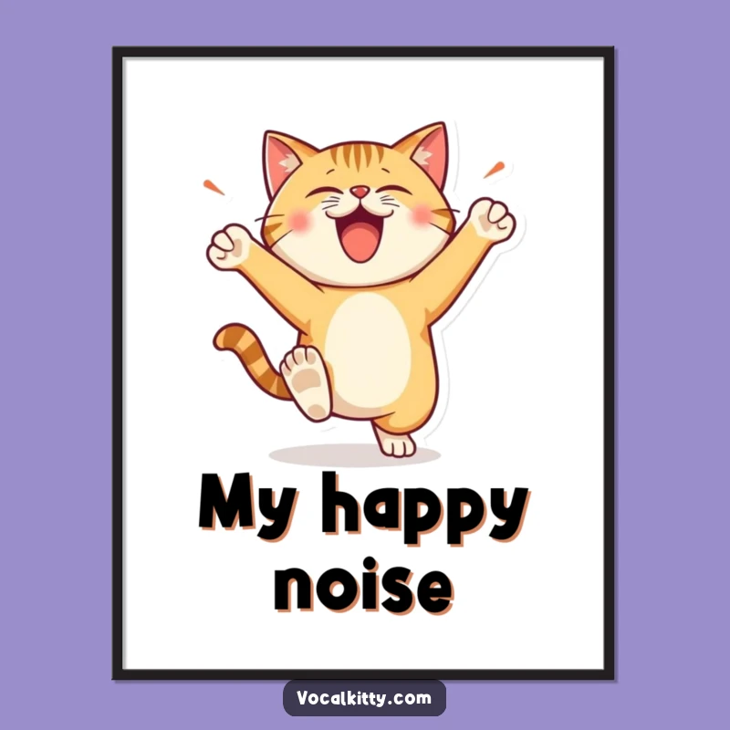 Funny Stomping Cat Poster: Bring Energetic Joy to Your Walls!