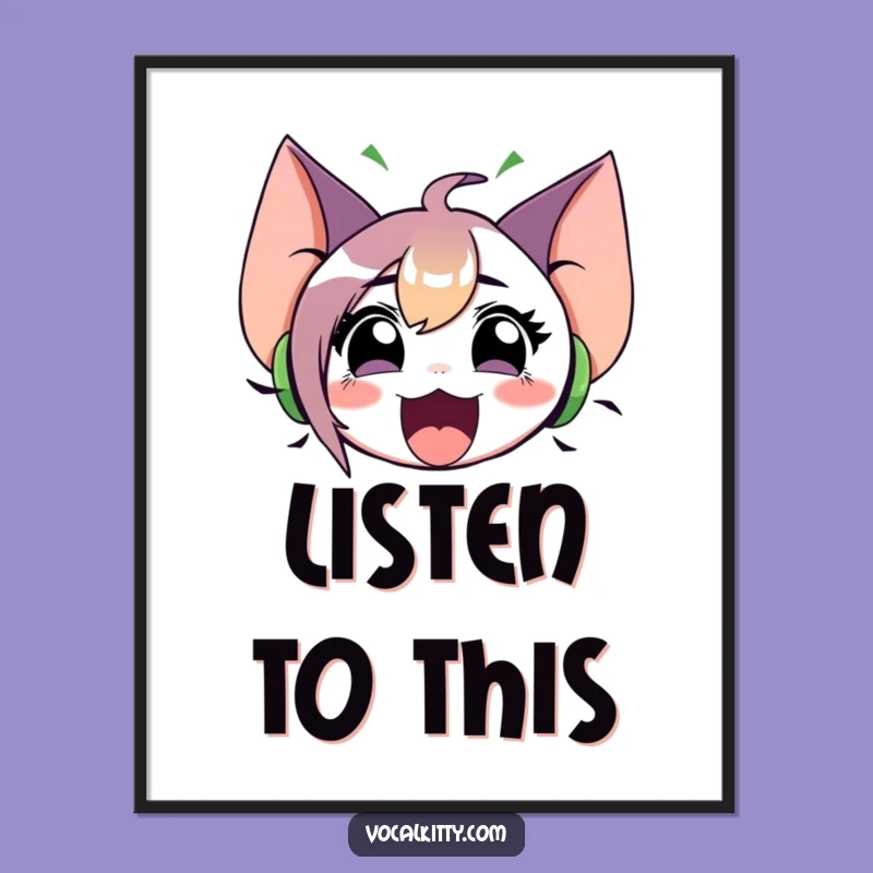 Funny Loud Character Poster: Big Ears Sound Art, Wall Decor Gift