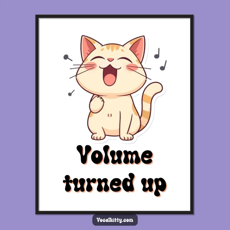 Funny Singing Cat Poster - Hilarious Wall Art for Music Lovers