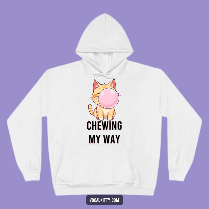 Funny Cat Bubble Gum Hoodie: Cozy and Hilarious Pet Lover Gift