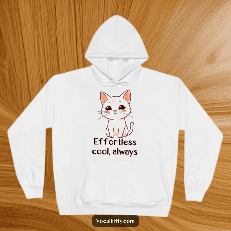 Funny hoodie: A simplified cat profile features dynamically drawn whiskers, offering a modern and elegant feline look.