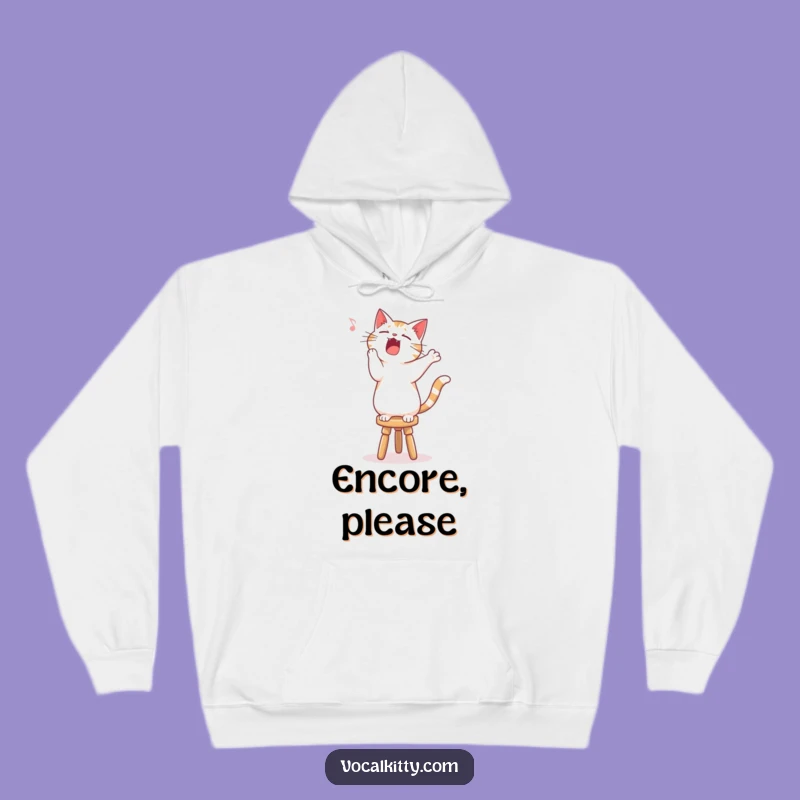 Funny Singing Cat Hoodie - Cozy Concert Performance Gear!
