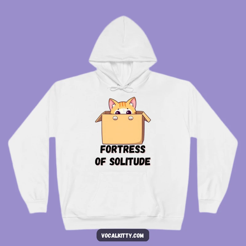Cozy Funny Cat in Box Hoodie: The Ultimate Comfort for Shy Felines