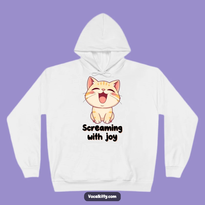 Funny Cat Squeal Hoodie: Cozy Joyful Sound Sweatshirt, Perfect Funny Gift