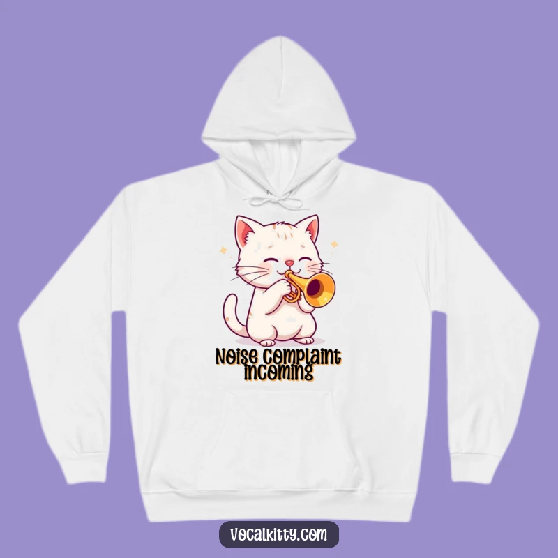 Funny Cat Trumpet Hoodie: Cozy Loud Meow Music Gift Apparel