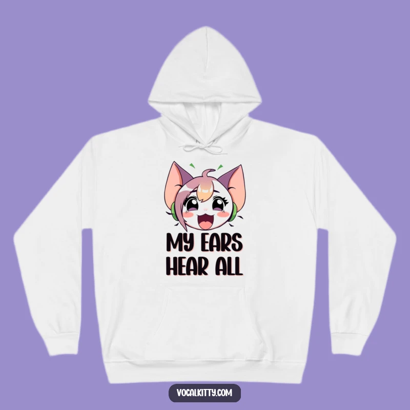 Funny Cozy Big Ears Hoodie: Loud Sound Waves Comfort, Warm Gift
