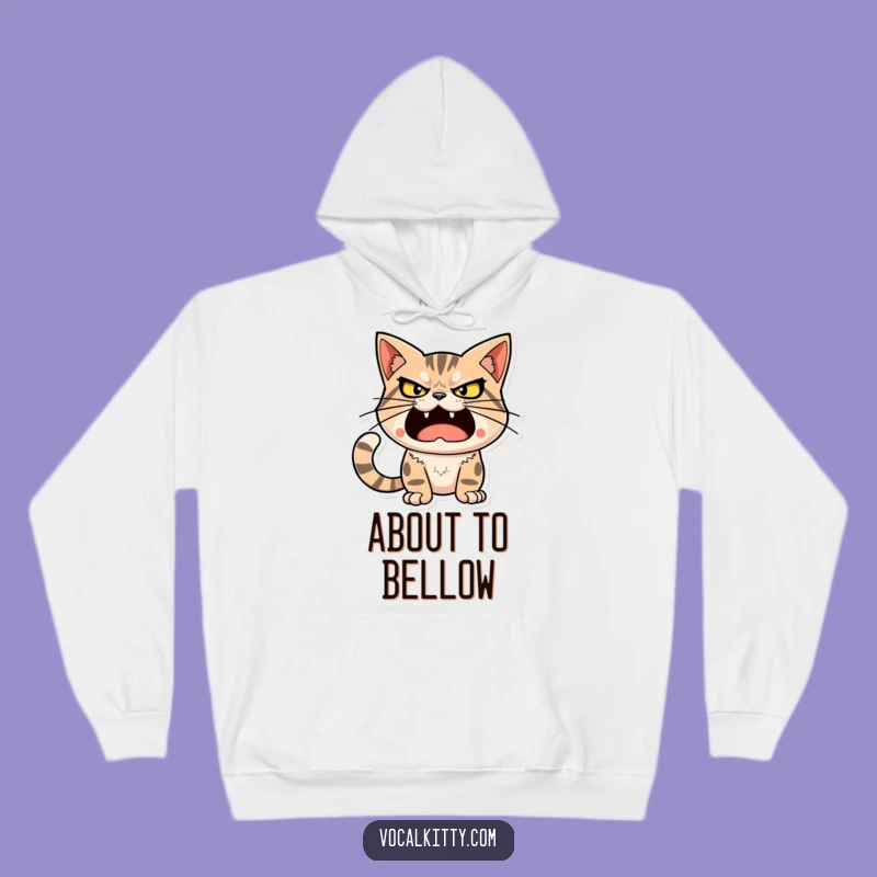 Funny Determined Cat Hoodie - Cozy Loud Sound Sweatshirt Gift
