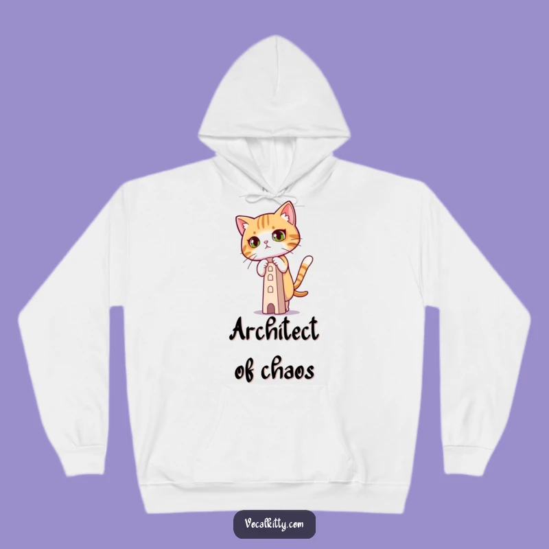 Funny Focused Cat Hoodie, Cozy Concentration, Warm Gift