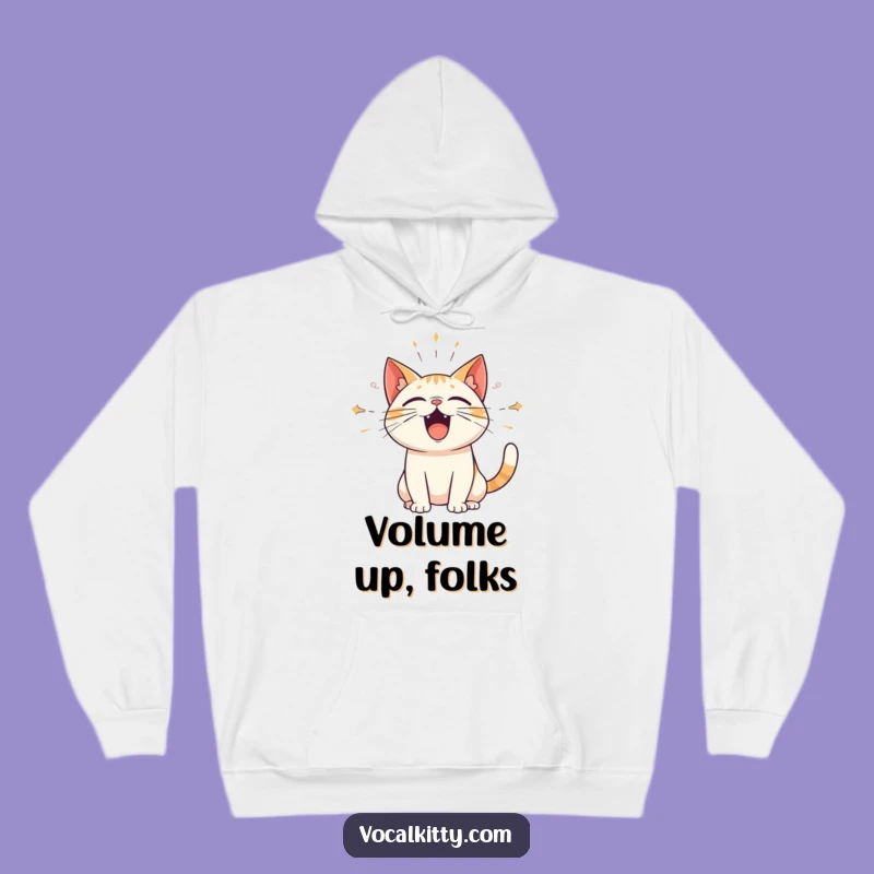 Funny Loud Cat Hoodie: Sound Wave Comfort - Cozy Funny Gift
