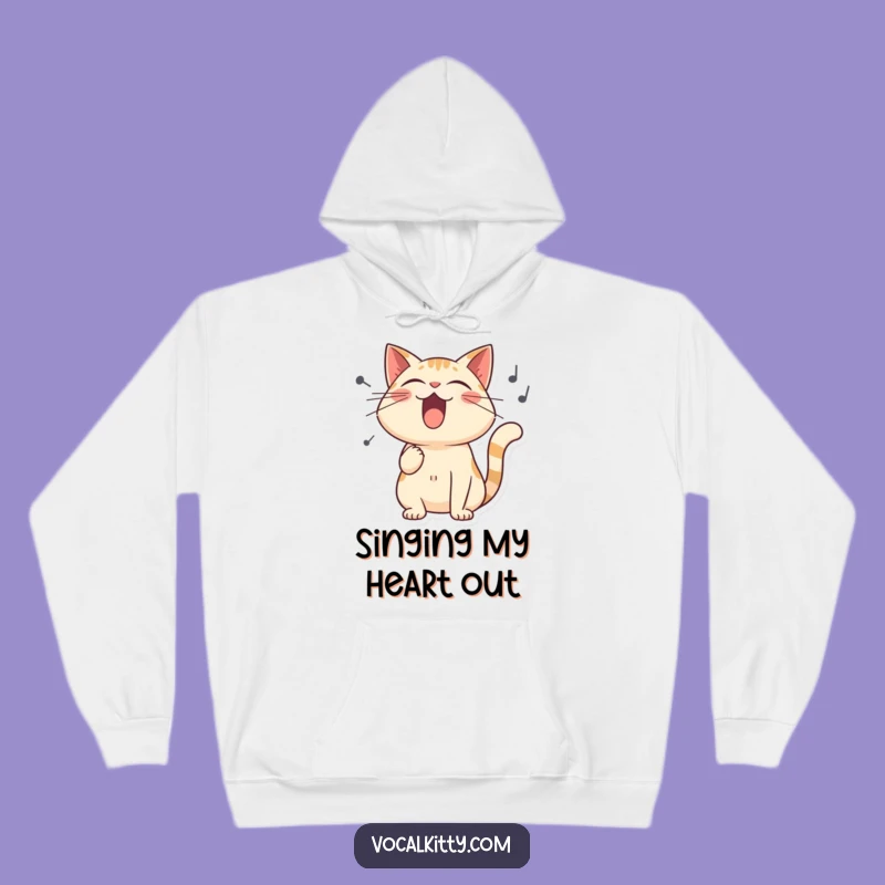 Funny Singing Cat Hoodie - Cozy Up with Musical Humor