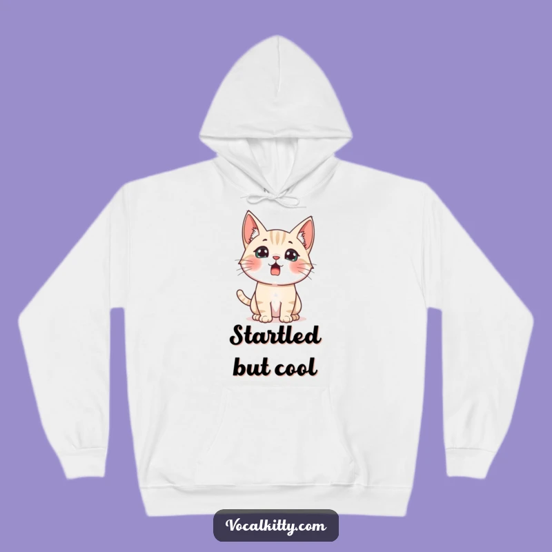 Funny Surprised Cat Hoodie - Cozy Comfort for Jump Startled Moments