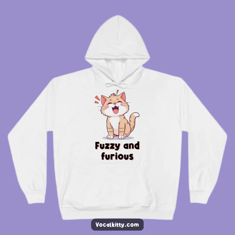Funny Shocked Cat ROAR! Hoodie - Cozy & Startled Comfort!