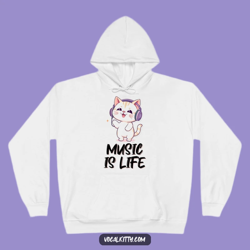 Funny Music Cat Hoodie - DJ Feline Bouncing Sweatshirt Gift