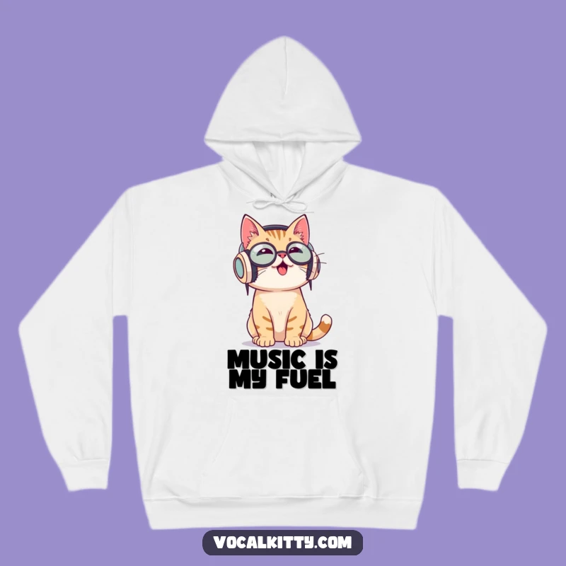 Funny Cat Music Fan Hoodie - Cozy Up and Feel the Beat!
