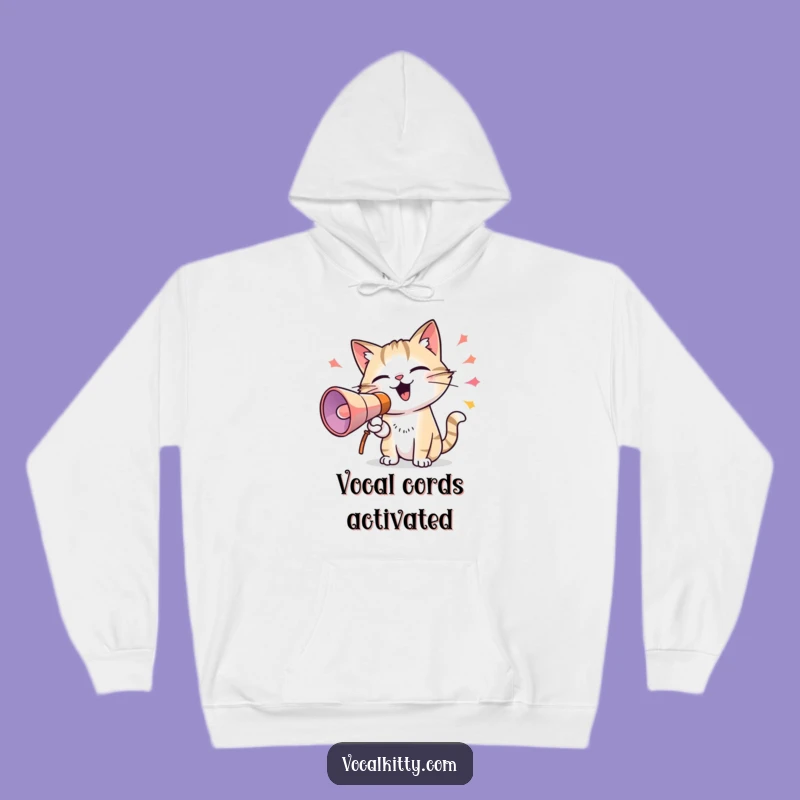 Cozy Funny Cat Megaphone Hoodie: Stay Warm, Make Noise, Perfect Gift