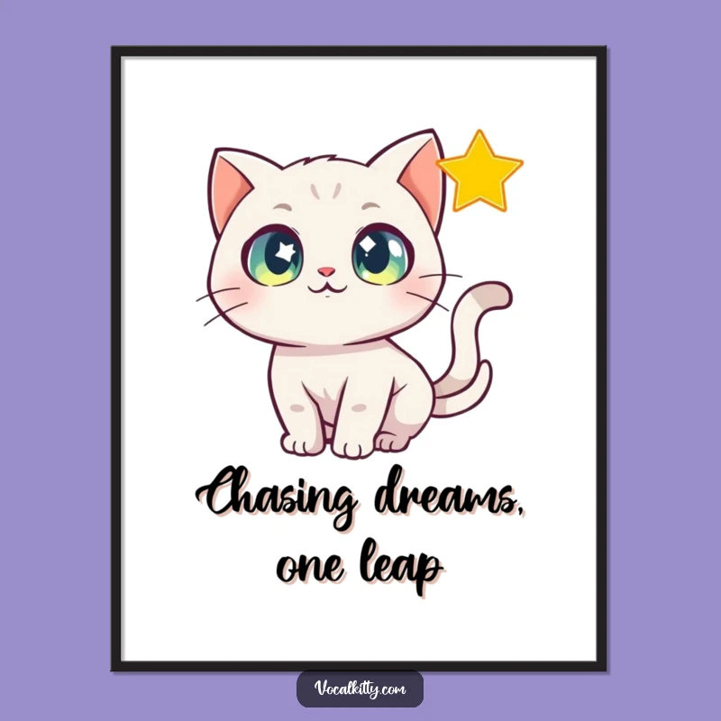 Free Printable Wall Art: Star Gazing Cat Funny Downloadable Art Gift