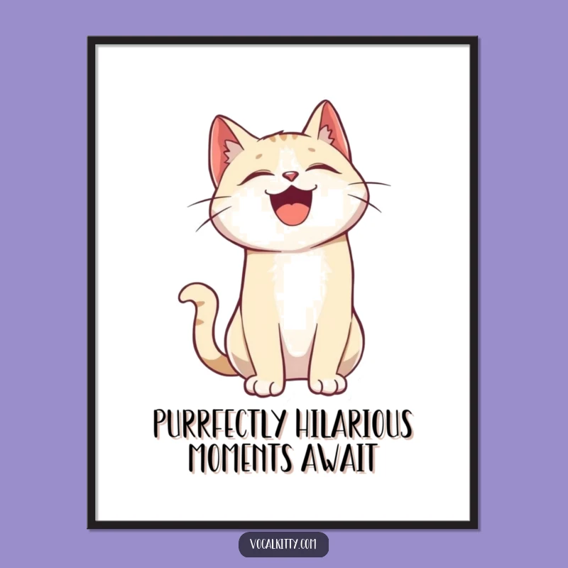 Free Printable Funny Cat Wall Art: Hilarious Laughing Feline Digital Download Decor