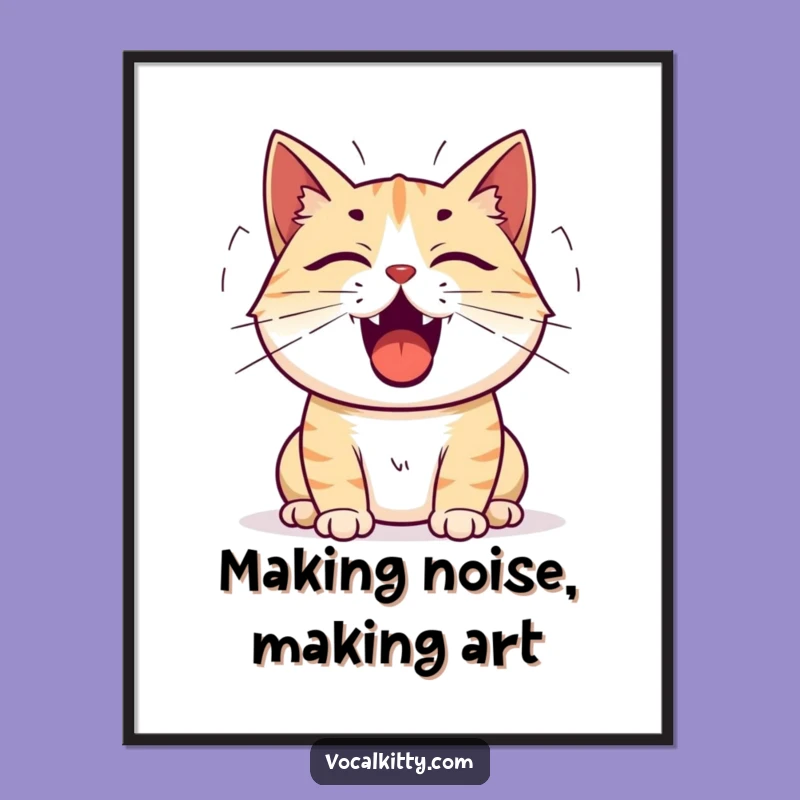Free Printable Wall Art: Loud Cat - Expressive Downloadable Home Decor