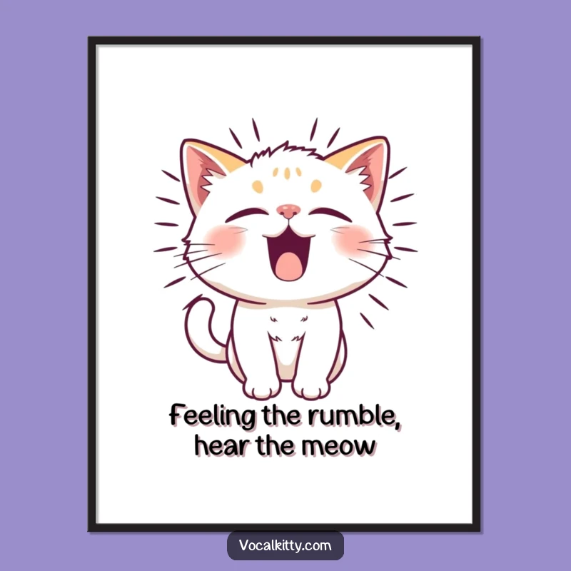 Free Printable Wall Art: Vibrating Cat Noise Art, Funny Downloadable Decor
