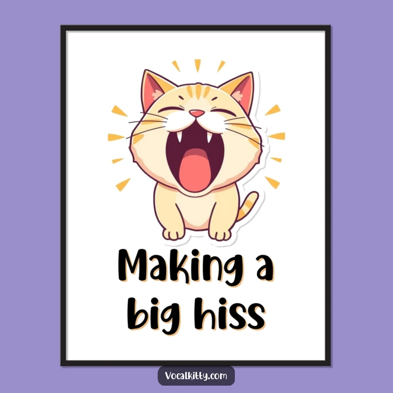 Funny Free Printable Wall Art: Roaring Cat, Comical Expression, Bold Decor