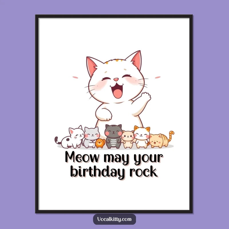 Funny Free Printable Wall Art: 'Critter Commotion' Meowing Cat Decor