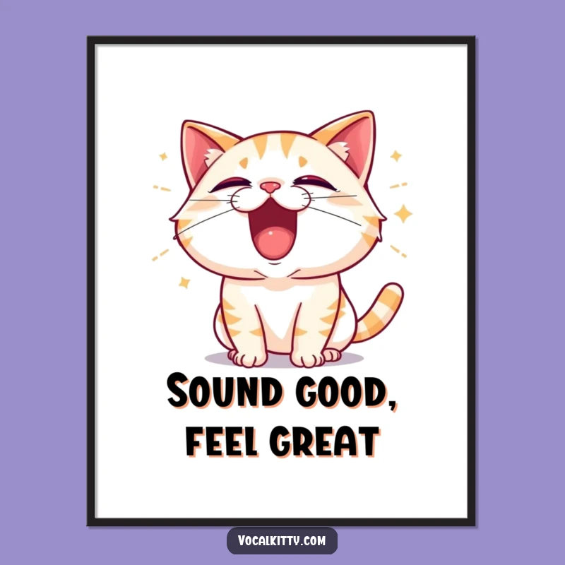 Funny Free Printable Wall Art: Cat's Excited Roar Printable Decor!