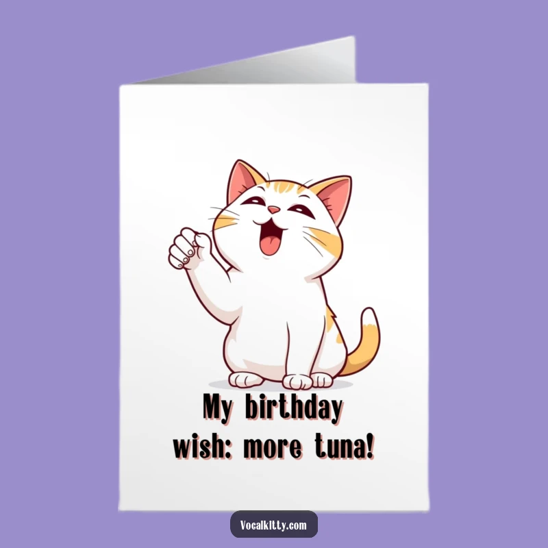 Free Printable Birthday Card: Funny Cat Bellowing, Dramatic Point for Hilarious DIY Gift